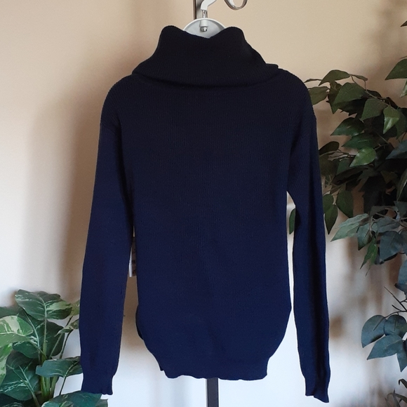 Joe Fresh Cowl Neck Navy Blue Sweater Sz Small - Picture 5 of 8
